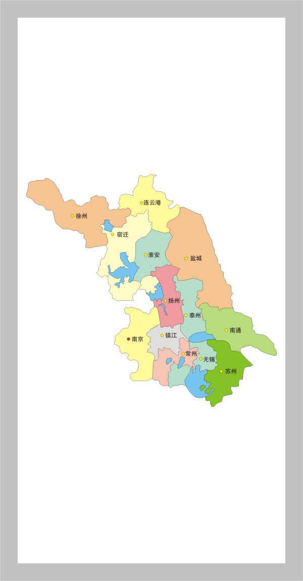 江苏地图矢量素材