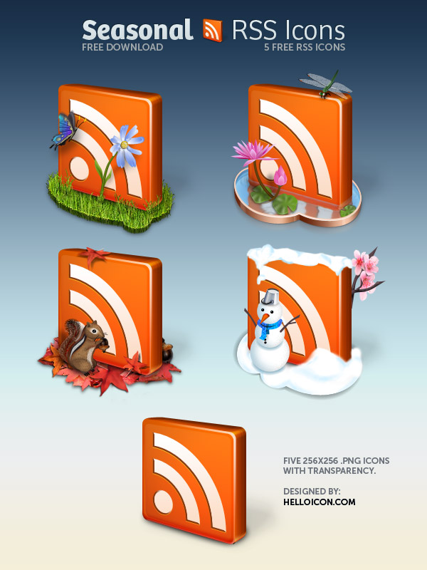 Frees Icon 四季RSS水晶png图标
