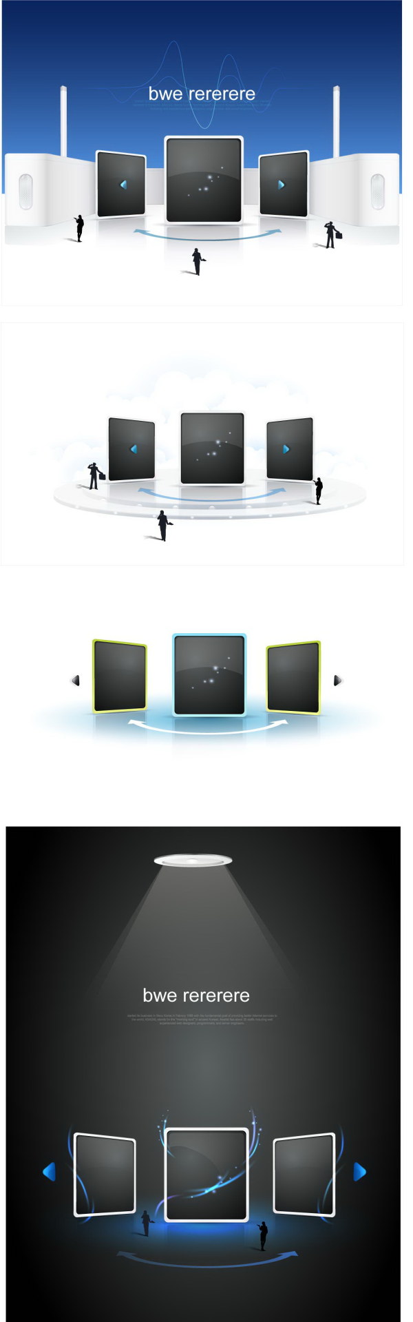 空间感网络视频框矢量素材