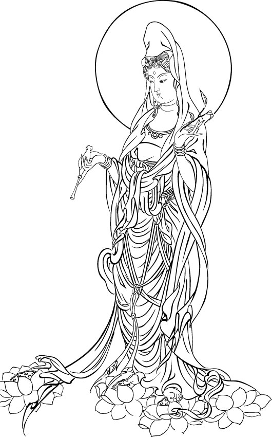 大慈大悲观世音菩萨(矢量描摹)
