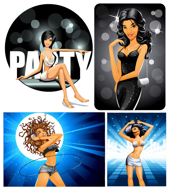 party girl矢量素材