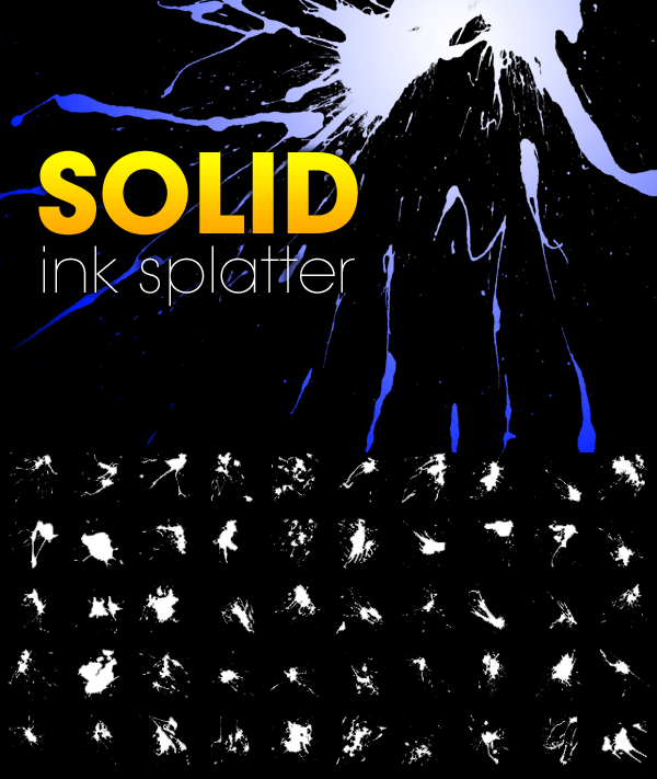 SolidInkSplatter喷溅效果PHOTOSHOP笔刷！