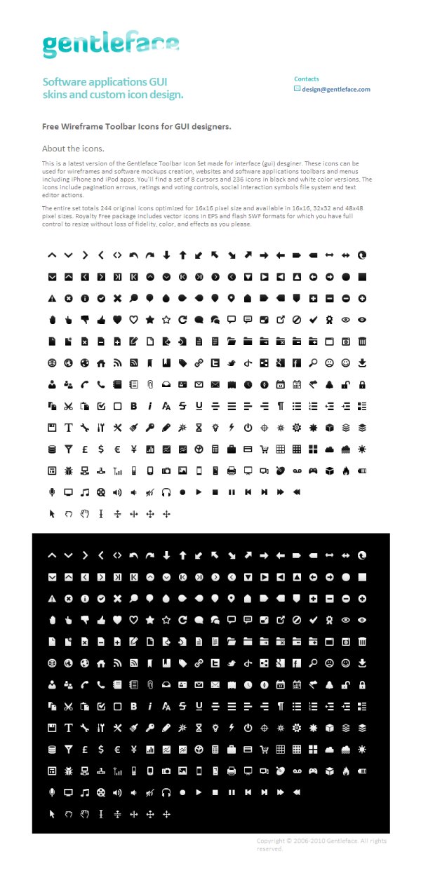 Wireframe mono 黑白两套简约风格图标 共计244个