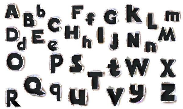 【字母】纸质撕裂效果矢量素材