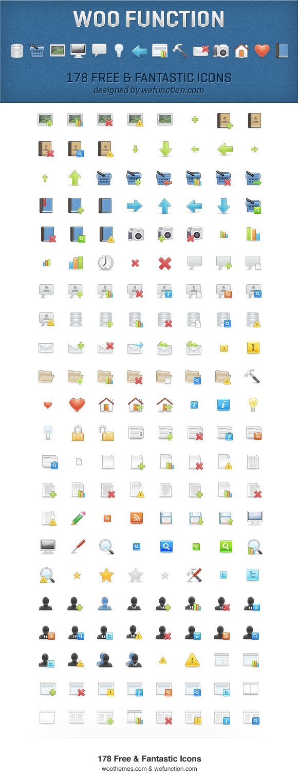 176个网页常用工具图标（Woo Function）