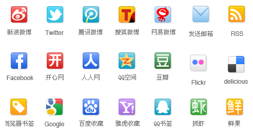 首套国人常用Web 2.0服务图标资源包下载 