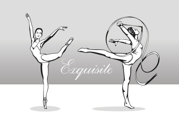 优美的艺术体操 矢量