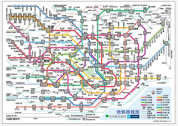 东京地铁运营线路图矢量素材