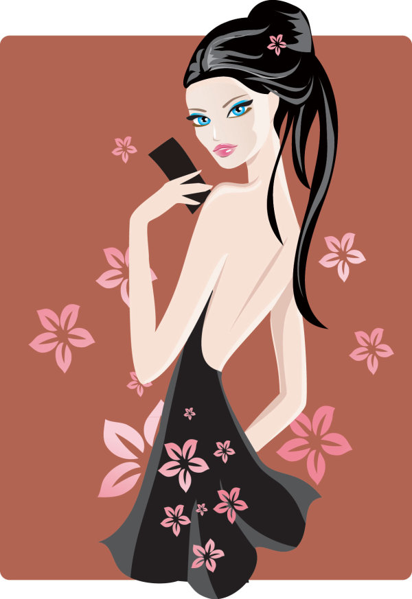 卡通美女插画04——矢量素材