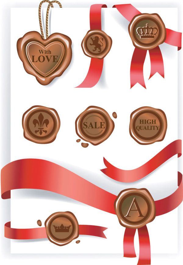 塑印与丝带——矢量素材