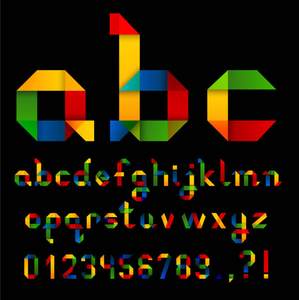 Colorful origami letter 01 - vector