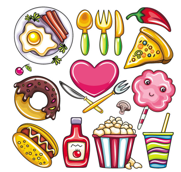 Cartoon food 02 - vector material