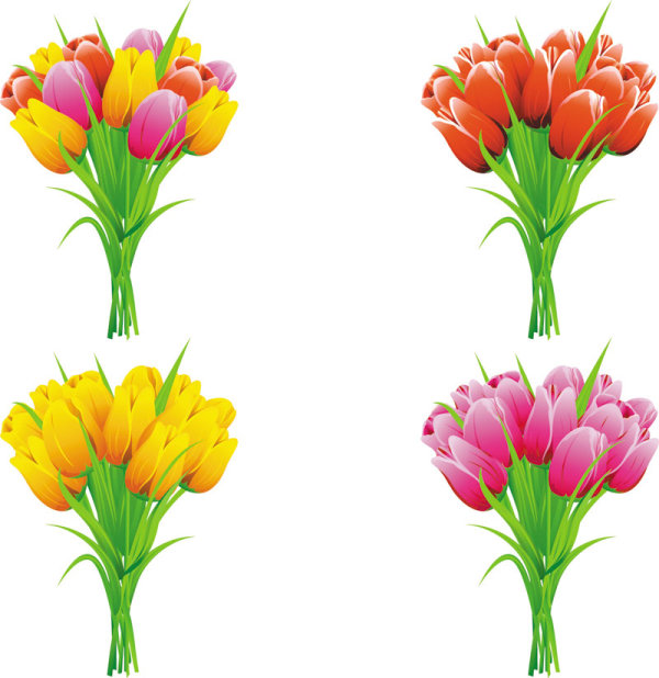 Beautiful flowers 01 - vector material