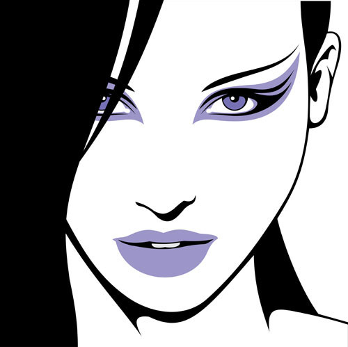 Beautiful silhouette 04 - vector material
