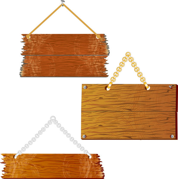 Exquisite wooden tag 02 - vector material
