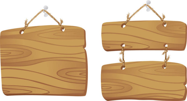 Exquisite wooden tag 03 - vector material