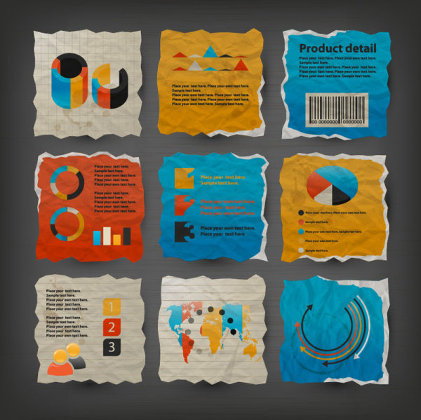 Paper label stickers 03 - vector material