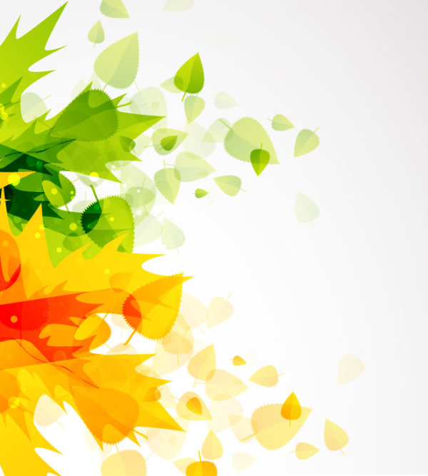 Beautiful autumn leaves background 01 - vector material