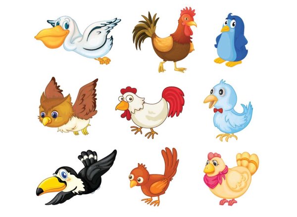 Cute cartoon bird 02 - vector material