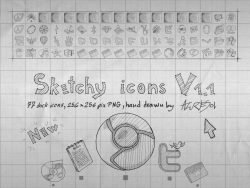 Pencil graffiti style web icons -3
