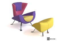 Color mosaic art creative chair combination model