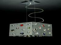 The square lampshade embedded crystal chandeliers
