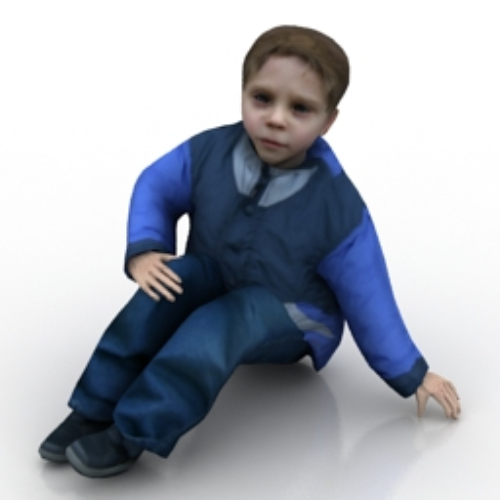 little boy sitting on the floor model
