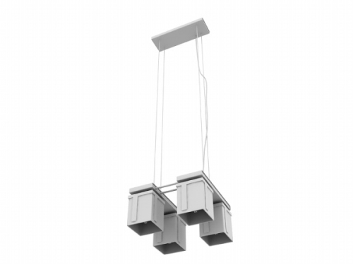 3D model combined four light chandelier