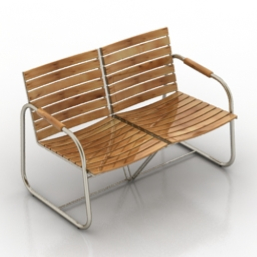Double wooden chair model