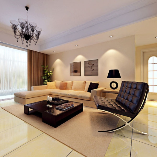 simple and comfortable living room 3D models