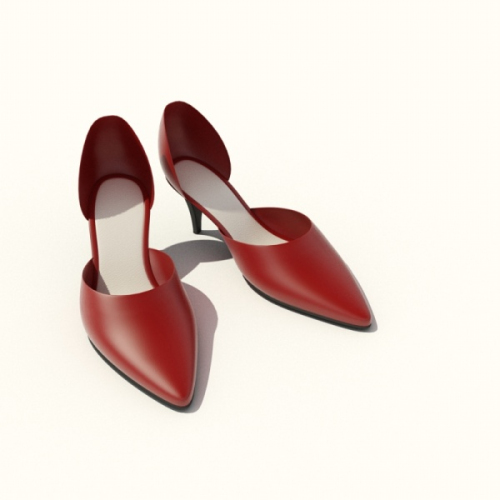 High-heeled shoe in 3D