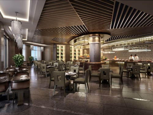 Cafeteria lobby 3d model
