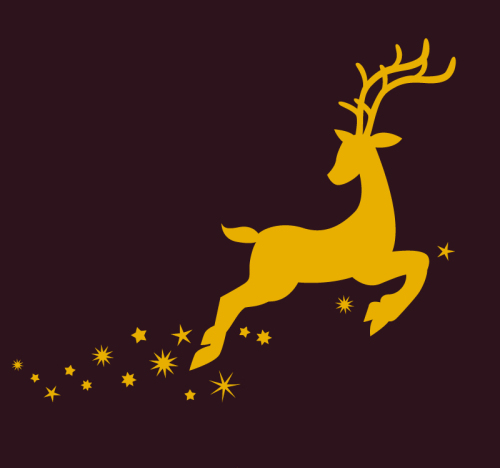 Golden Pentium elk design vector material