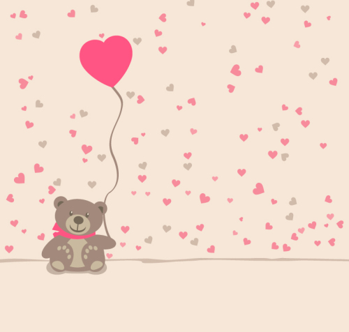 Pull balloon teddy bear Vector material