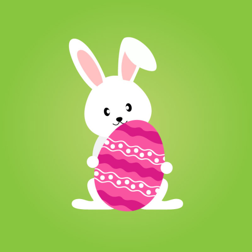 Egg White Rabbit holding pattern vector material