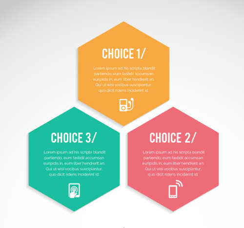 Color hexagon information vector material