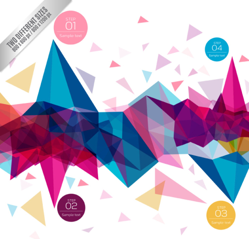 Color geometric shape business information vector material