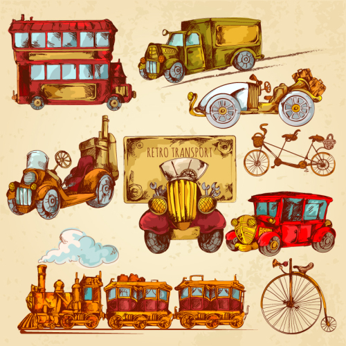 9 models of painting and drawing a pattern of ancient road map