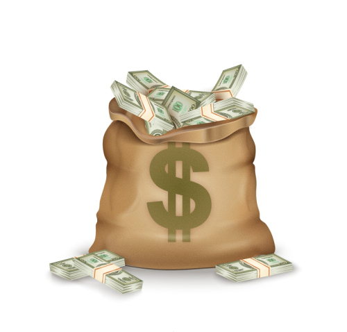 Marked with a dollar sign pocketbook Vectors