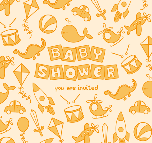 Towards infant toy party poster vector