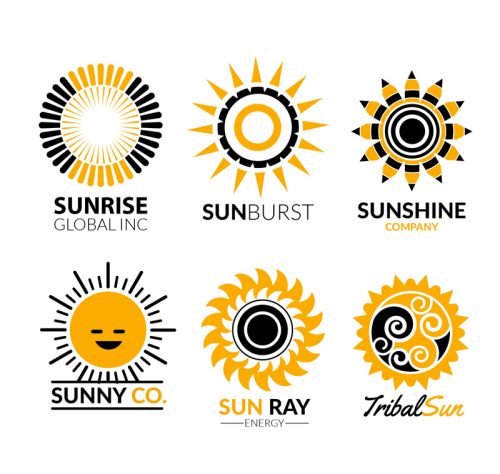 6 Creative sun symbol vector